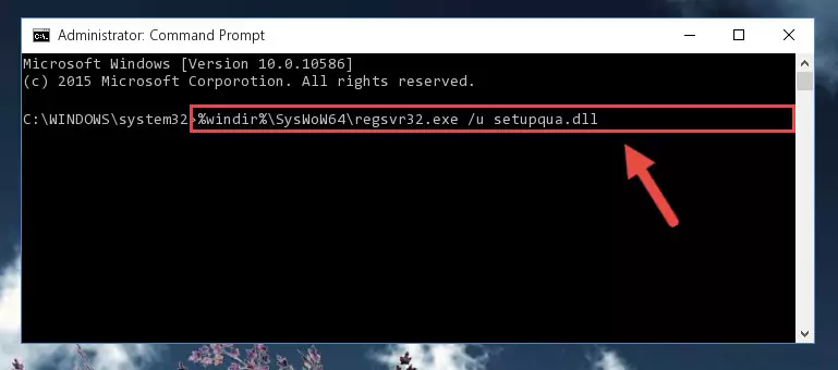 Reregistering the Setupqua.dll library in the system (for 64 Bit)