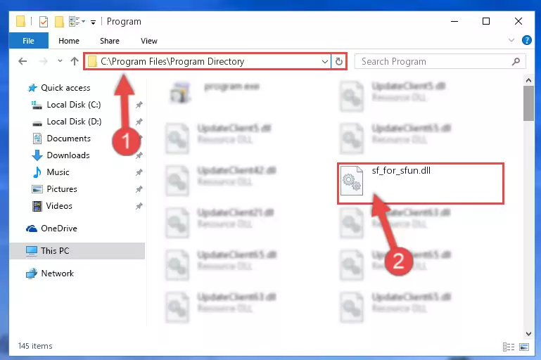 Uninstalling the broken registry of the Sf_for_sfun.dll library from the Windows Registry Editor (for 64 Bit)