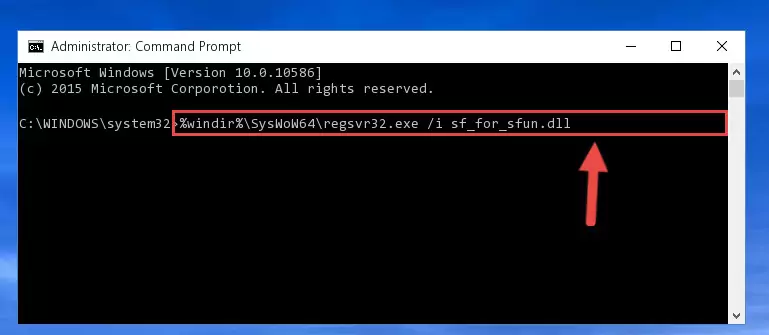 Uninstalling the Sf_for_sfun.dll library from the system registry