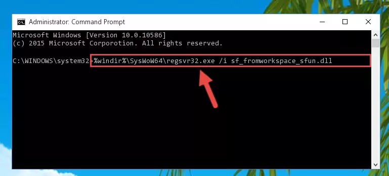 Deleting the Sf_fromworkspace_sfun.dll library's problematic registry in the Windows Registry Editor