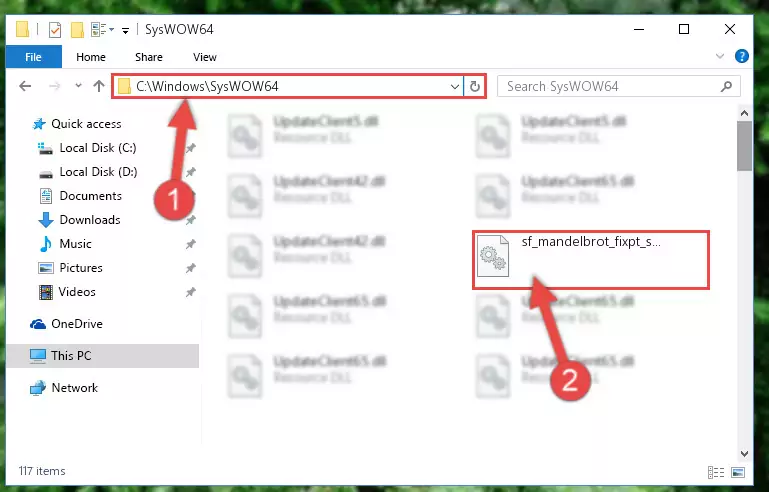 Pasting the Sf_mandelbrot_fixpt_sfun.dll library into the Windows/sysWOW64 directory