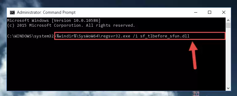 Deleting the damaged registry of the Sf_tlbefore_sfun.dll