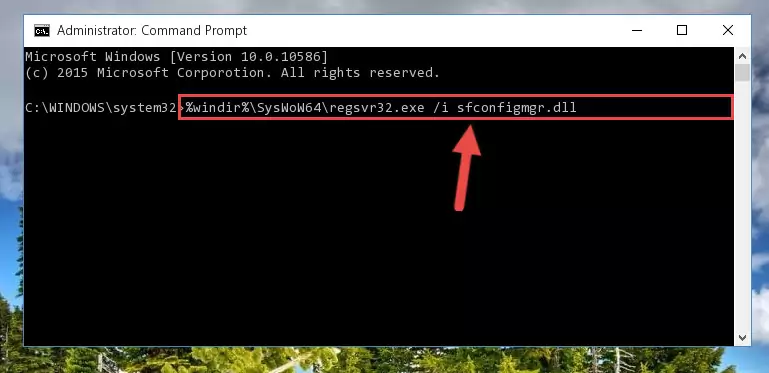 Deleting the Sfconfigmgr.dll file's problematic registry in the Windows Registry Editor