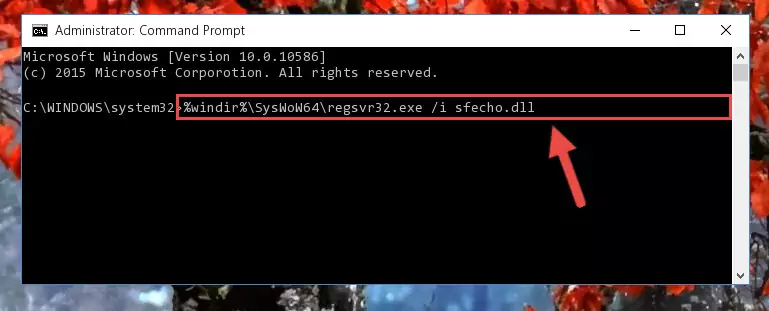 Uninstalling the Sfecho.dll library from the system registry