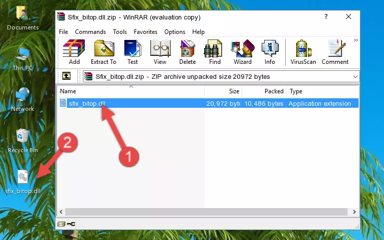 Pasting the Sfix_bitop.dll file into the software's file folder