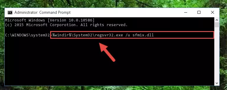 Reregistering the Sfmix.dll file in the system