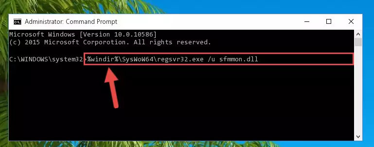 Creating a new registry for the Sfmmon.dll library in the Windows Registry Editor