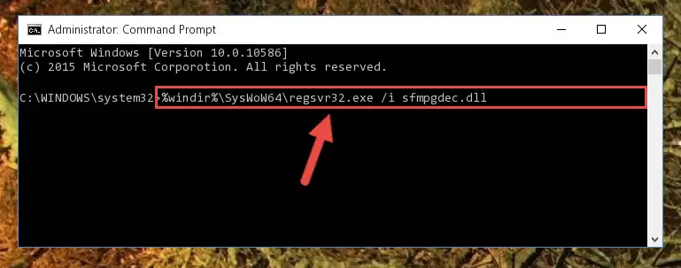 Uninstalling the Sfmpgdec.dll library's broken registry from the Registry Editor (for 64 Bit)
