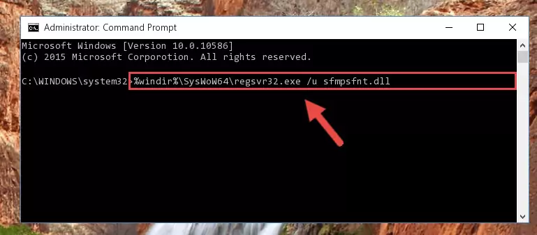 Creating a clean registry for the Sfmpsfnt.dll file (for 64 Bit)