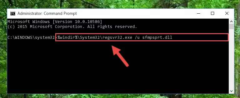 Extracting the Sfmpsprt.dll file from the .zip file