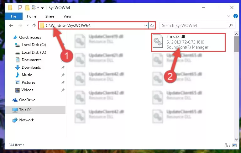 Pasting the Sfms32.dll file into the Windows/sysWOW64 folder