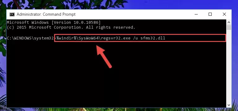 Reregistering the Sfms32.dll file in the system