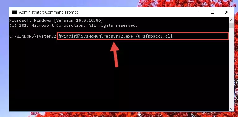 Reregistering the Sfppack1.dll library in the system