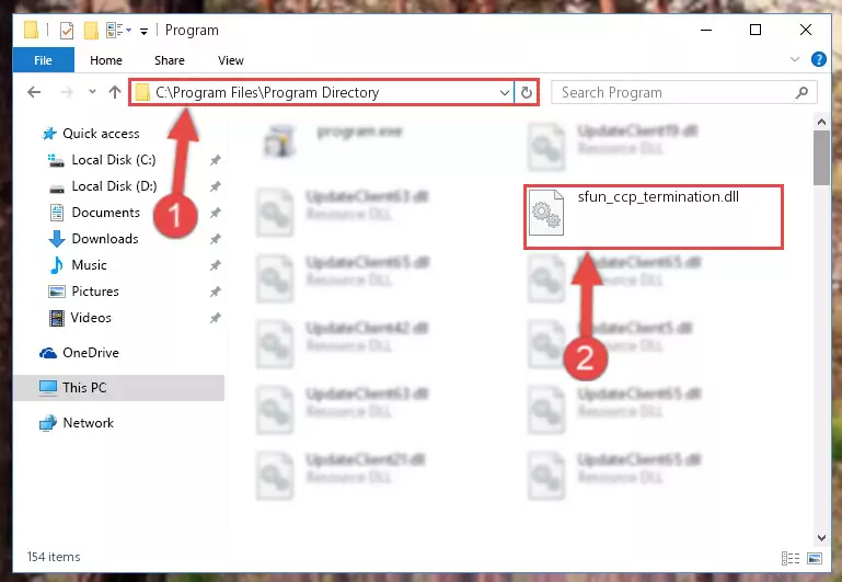 Uninstalling the broken registry of the Sfun_ccp_termination.dll library from the Windows Registry Editor (for 64 Bit)