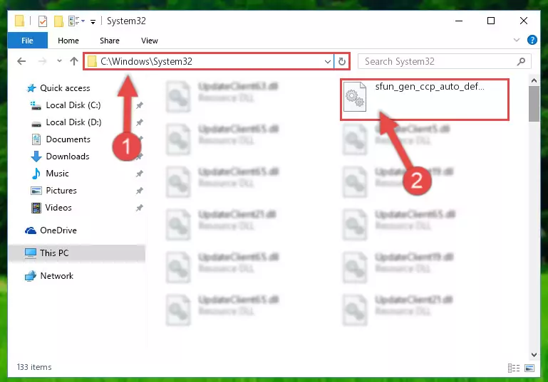 Copying the Sfun_gen_ccp_auto_defs.dll library into the Windows/System32 directory