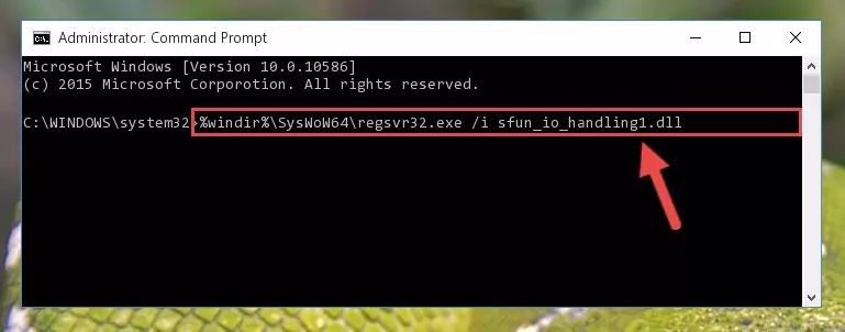 Deleting the Sfun_io_handling1.dll file's problematic registry in the Windows Registry Editor