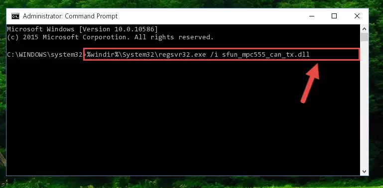 Reregistering the Sfun_mpc555_can_tx.dll library in the system (for 64 Bit)