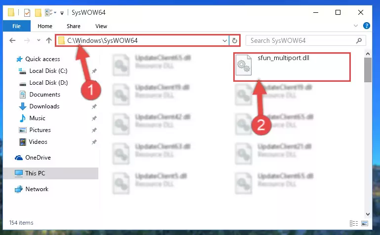 Extracting the Sfun_multiport.dll library to the desktop