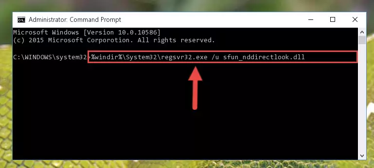 Reregistering the Sfun_nddirectlook.dll file in the system