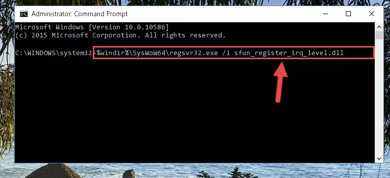 Uninstalling the Sfun_register_irq_level.dll file's problematic registry from Regedit (for 64 Bit)