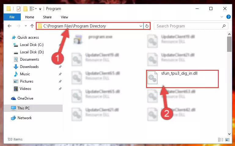 Choosing the Sfun_tpu3_dig_in.dll library