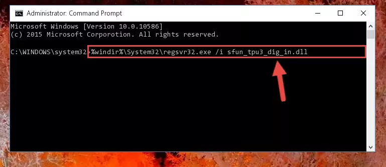 Deleting the damaged registry of the Sfun_tpu3_dig_in.dll