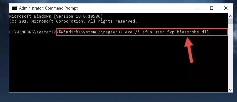 Uninstalling the Sfun_user_fxp_biasprobe.dll file from the system registry