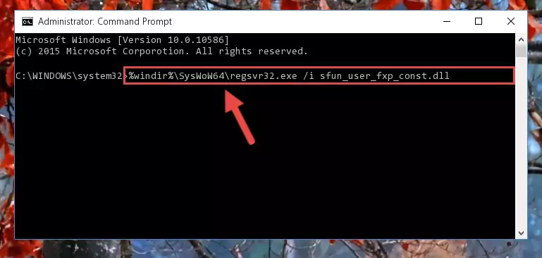 Deleting the Sfun_user_fxp_const.dll file's problematic registry in the Windows Registry Editor