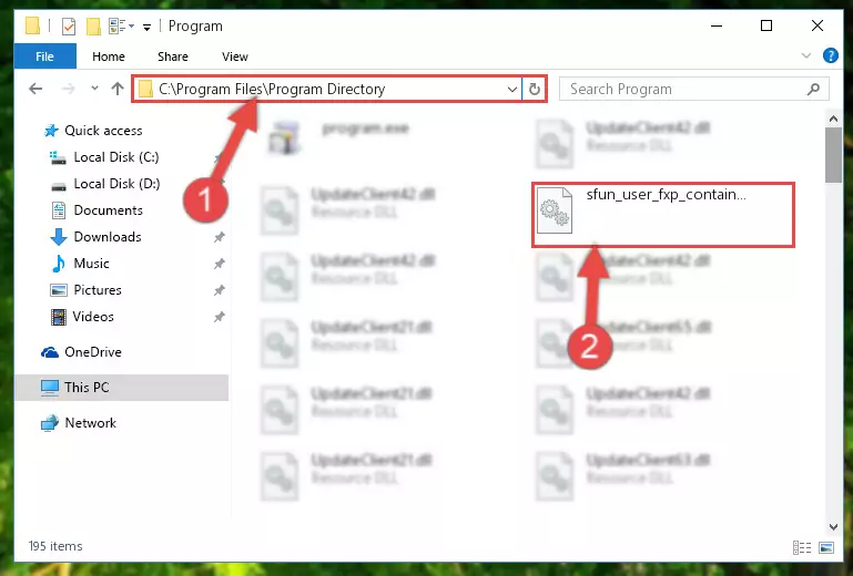 Choosing the Sfun_user_fxp_containwordlenprobe.dll file