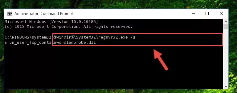 Making a clean registry for the Sfun_user_fxp_containwordlenprobe.dll file in Regedit (Windows Registry Editor)