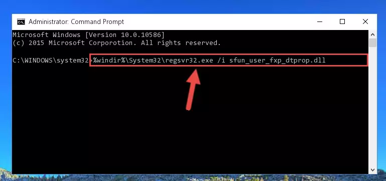 Reregistering the Sfun_user_fxp_dtprop.dll library in the system (for 64 Bit)
