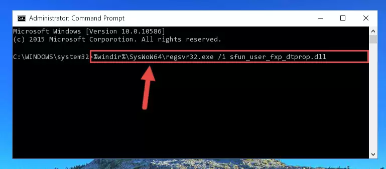 Cleaning the problematic registry of the Sfun_user_fxp_dtprop.dll library from the Windows Registry Editor