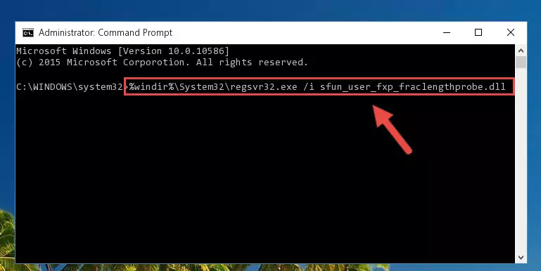 Reregistering the Sfun_user_fxp_fraclengthprobe.dll library in the system (for 64 Bit)