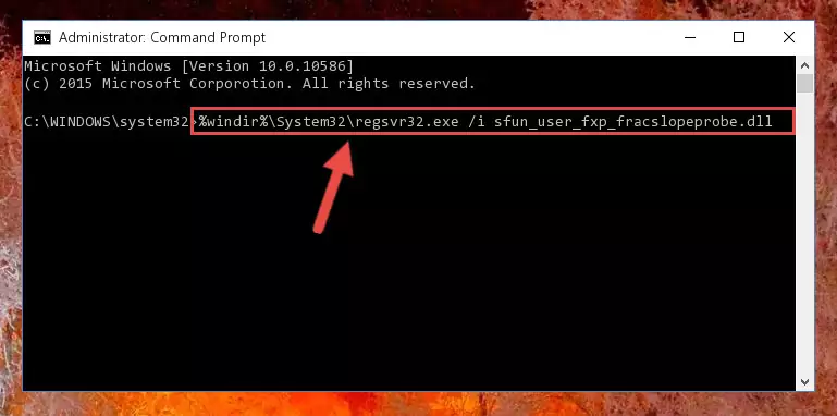 Reregistering the Sfun_user_fxp_fracslopeprobe.dll file in the system (for 64 Bit)