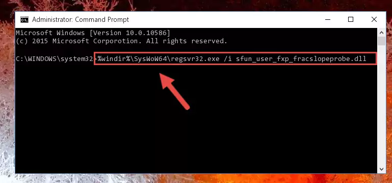 Cleaning the problematic registry of the Sfun_user_fxp_fracslopeprobe.dll file from the Windows Registry Editor