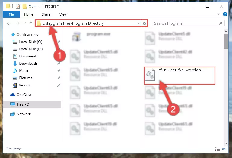 Uninstalling the broken registry of the Sfun_user_fxp_wordlengthprobe.dll library from the Windows Registry Editor (for 64 Bit)