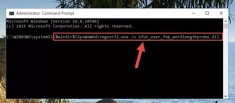 Reregistering the Sfun_user_fxp_wordlengthprobe.dll library in the system