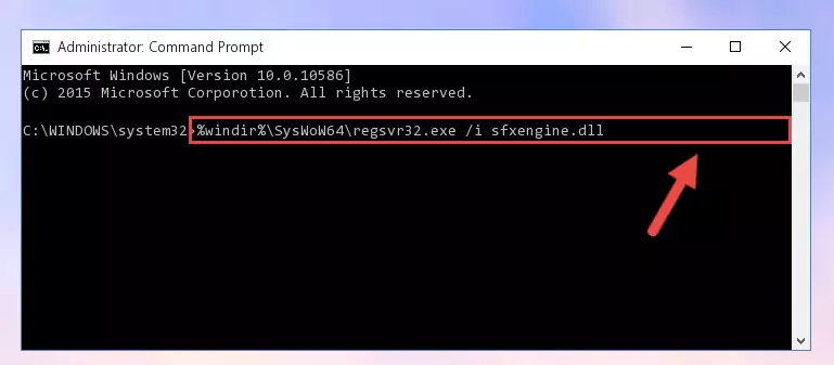 Uninstalling the Sfxengine.dll library from the system registry