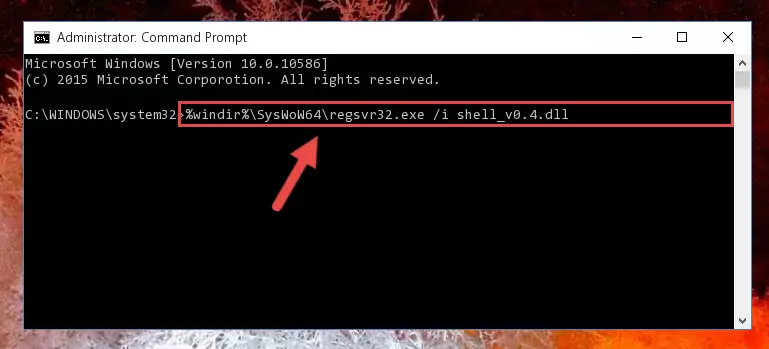 Deleting the Shell_v0.4.dll library's problematic registry in the Windows Registry Editor