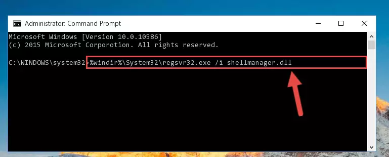 Uninstalling the Shellmanager.dll file from the system registry