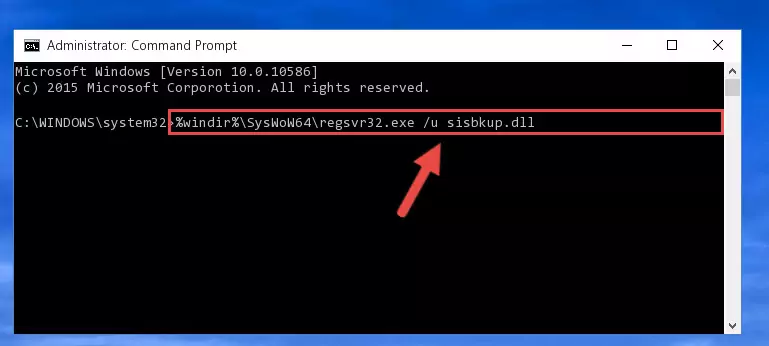 Reregistering the Sisbkup.dll library in the system (for 64 Bit)