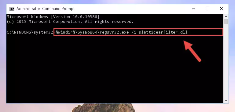Uninstalling the Slatticearfilter.dll library from the system registry