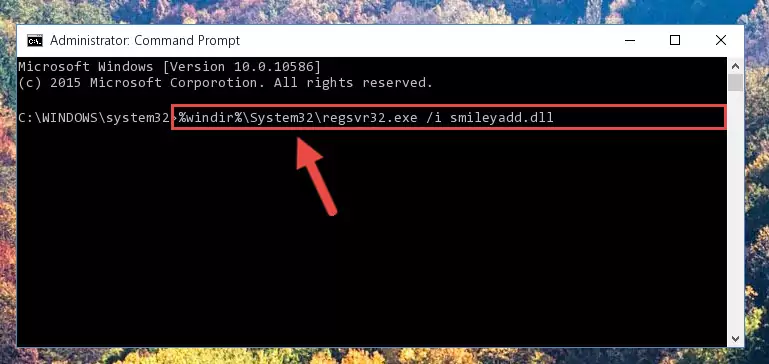 Uninstalling the Smileyadd.dll file from the system registry