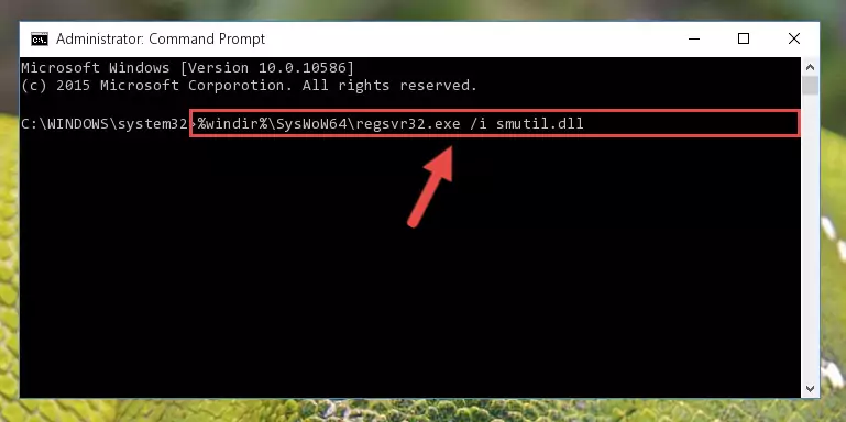 Cleaning the problematic registry of the Smutil.dll file from the Windows Registry Editor