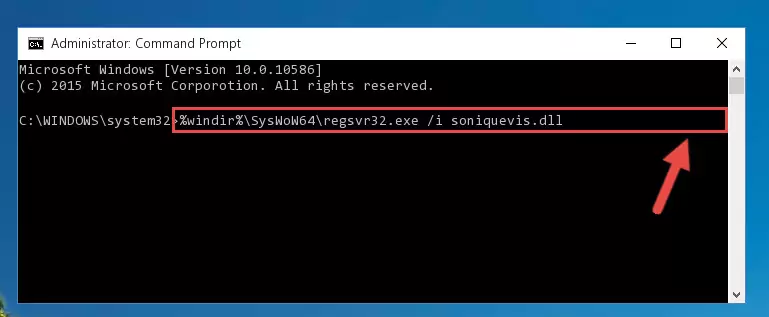 Cleaning the problematic registry of the Soniquevis.dll library from the Windows Registry Editor