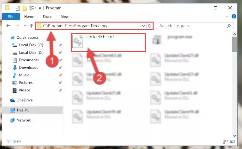 Choosing the Sortcellchar.dll library