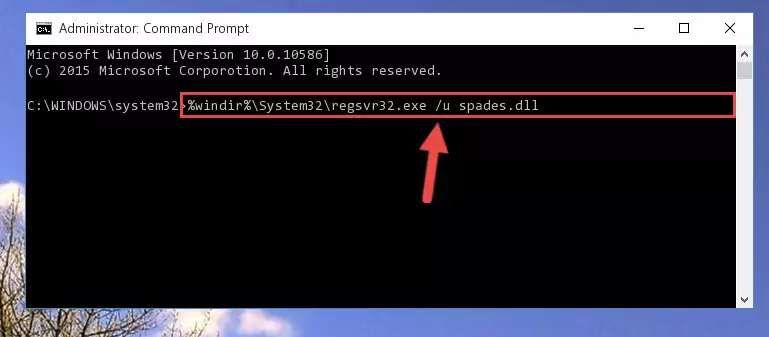 Creating a new registry for the Spades.dll library in the Windows Registry Editor