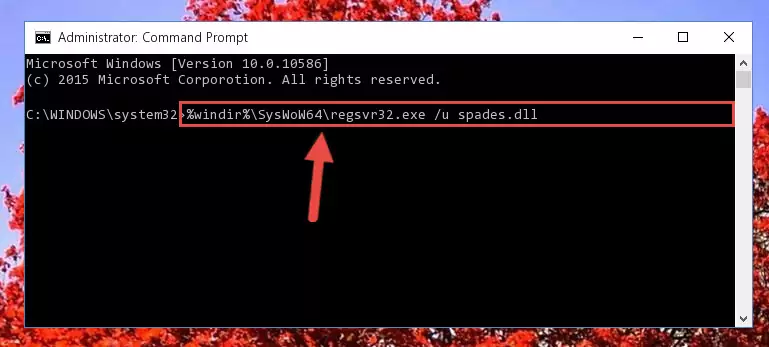Reregistering the Spades.dll library in the system (for 64 Bit)
