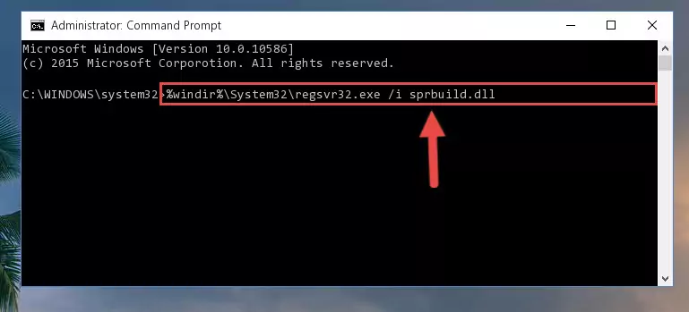 Cleaning the problematic registry of the Sprbuild.dll library from the Windows Registry Editor