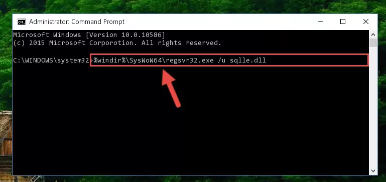 Reregistering the Sqlle.dll file in the system